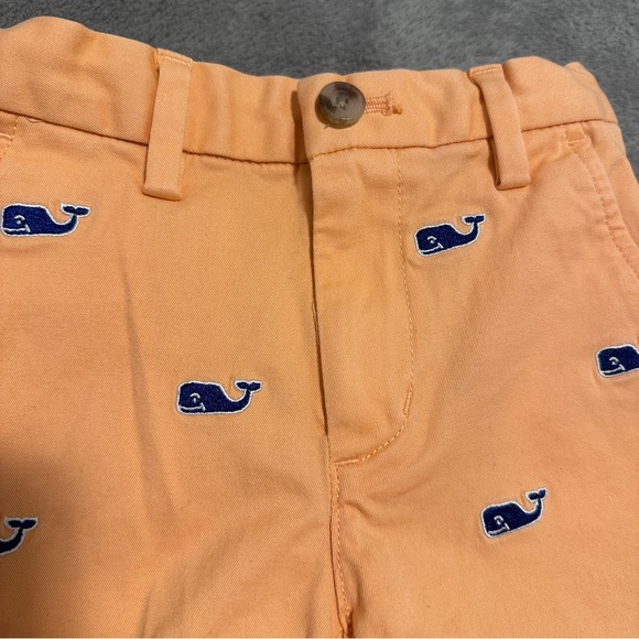 Vineyard Vines Toddler Orange Shorts With Blue Whale Pattern Size 2T - Picture 3 of 8